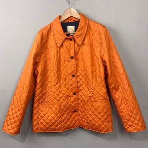 GH Bass‎ & Co Orange Quilted Barn Jacket Size XL Lightweight Chore Coat Utility